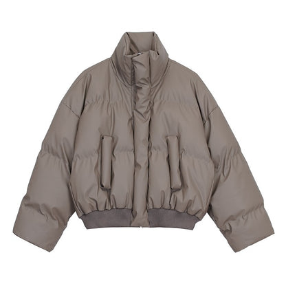 Winter Short PU Leather Coat Male