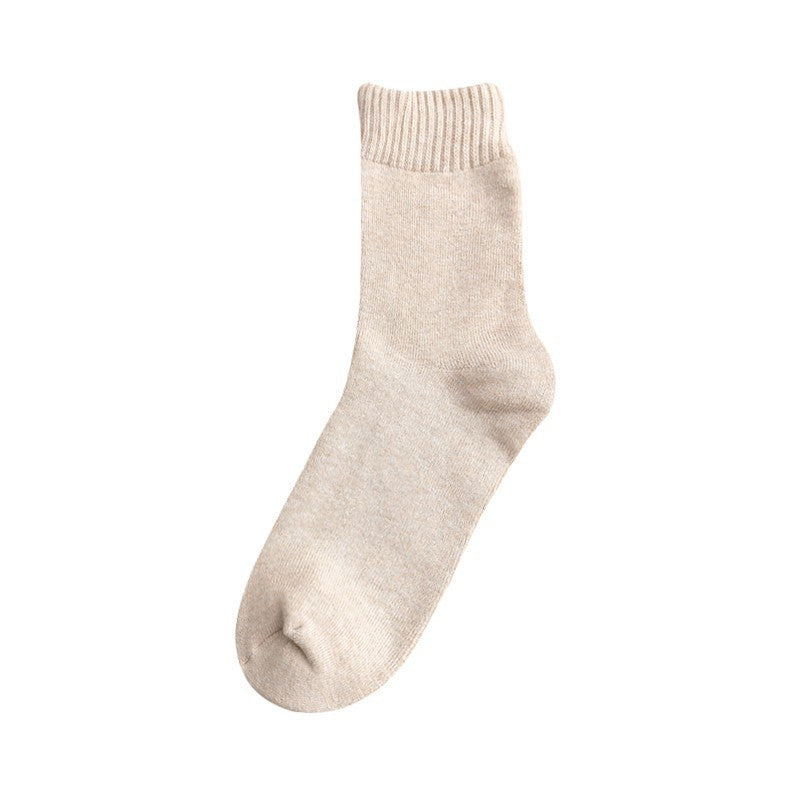 General Floor Socks Thickened Plus Velvet Tube Socks Solid Color