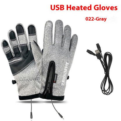 USB Electric Heating Gloves Winter Outdoors Sports Skiing Warm Waterproof Non-slip