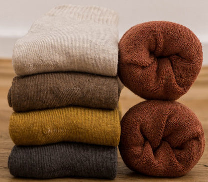Socks Men's Tube In Autumn And Winter Plus Velvet Thickened Towel To Keep Warm Long Tube Of Pure Wool