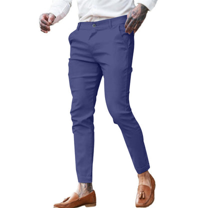 Men's Slim Pencil Twill Cotton Stretch Fashion