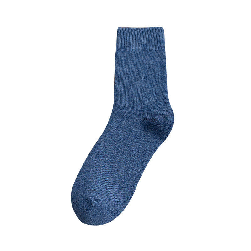 General Floor Socks Thickened Plus Velvet Tube Socks Solid Color