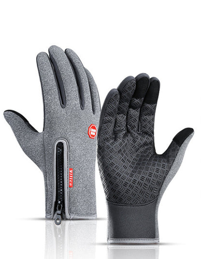 Winter Touch Screen Riding Motorcycle Sliding Gloves, Waterproof Sports Gloves with Wool Filling