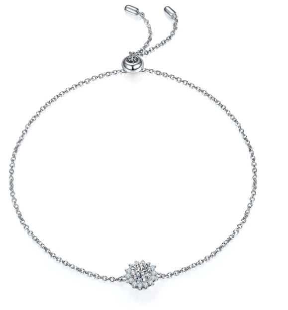 925 Sterling Silver Necklace Earring Bracelet Three-Piece Set