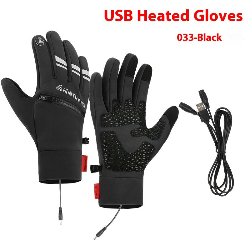 USB Electric Heating Gloves Winter Outdoors Sports Skiing Warm Waterproof Non-slip
