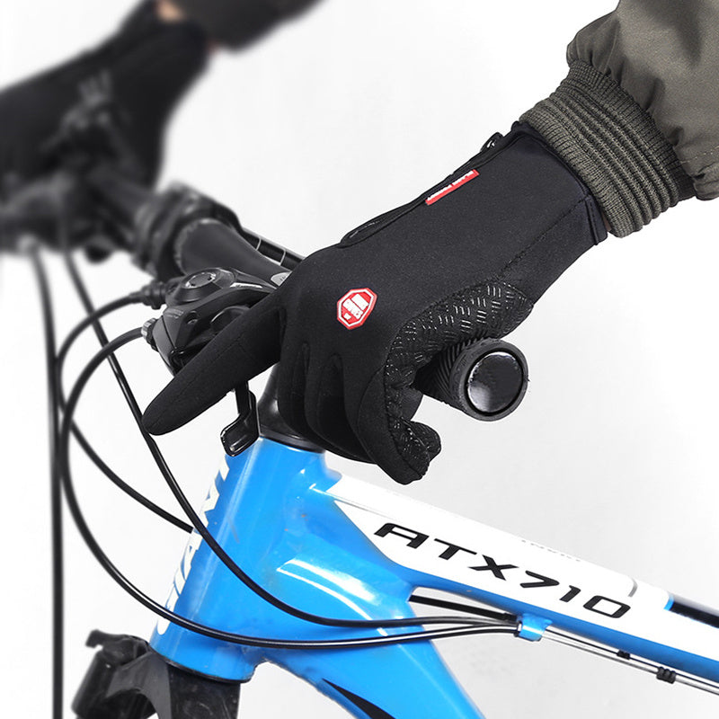 Winter Touch Screen Riding Motorcycle Sliding Gloves, Waterproof Sports Gloves with Wool Filling