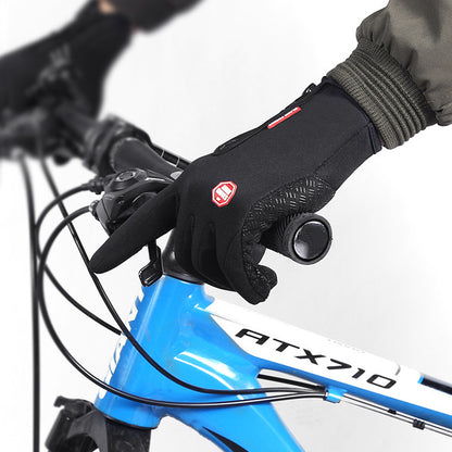 Winter Touch Screen Riding Motorcycle Sliding Gloves, Waterproof Sports Gloves with Wool Filling