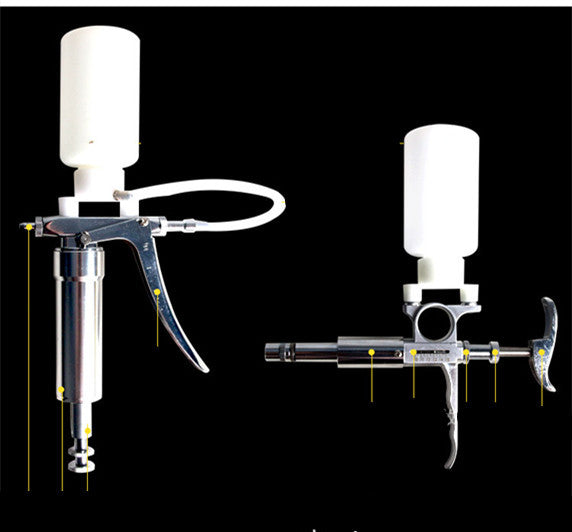 Adjustable continuous pet syringe