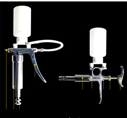 Adjustable continuous pet syringe