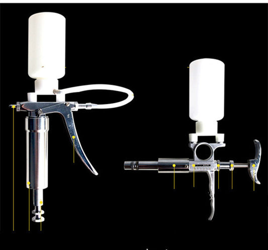 Adjustable continuous pet syringe