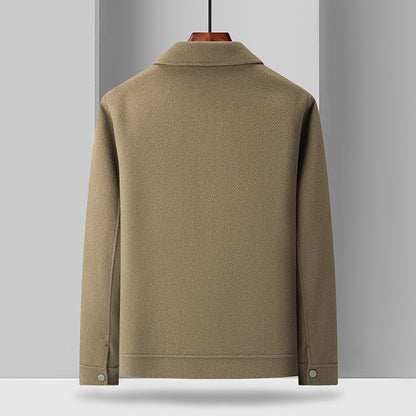 Woolen Coat Male Plus Size Turn-down Collar Coat