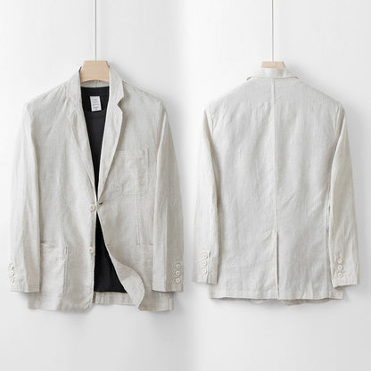 Men's Linen Suit Jacket Casual Small Suit Loose Casual Clothes