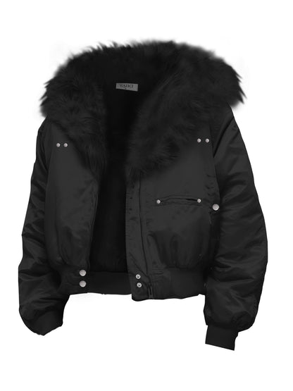 Mountain Carving Mink Fur Air Force Jacket - Autumn and Winter