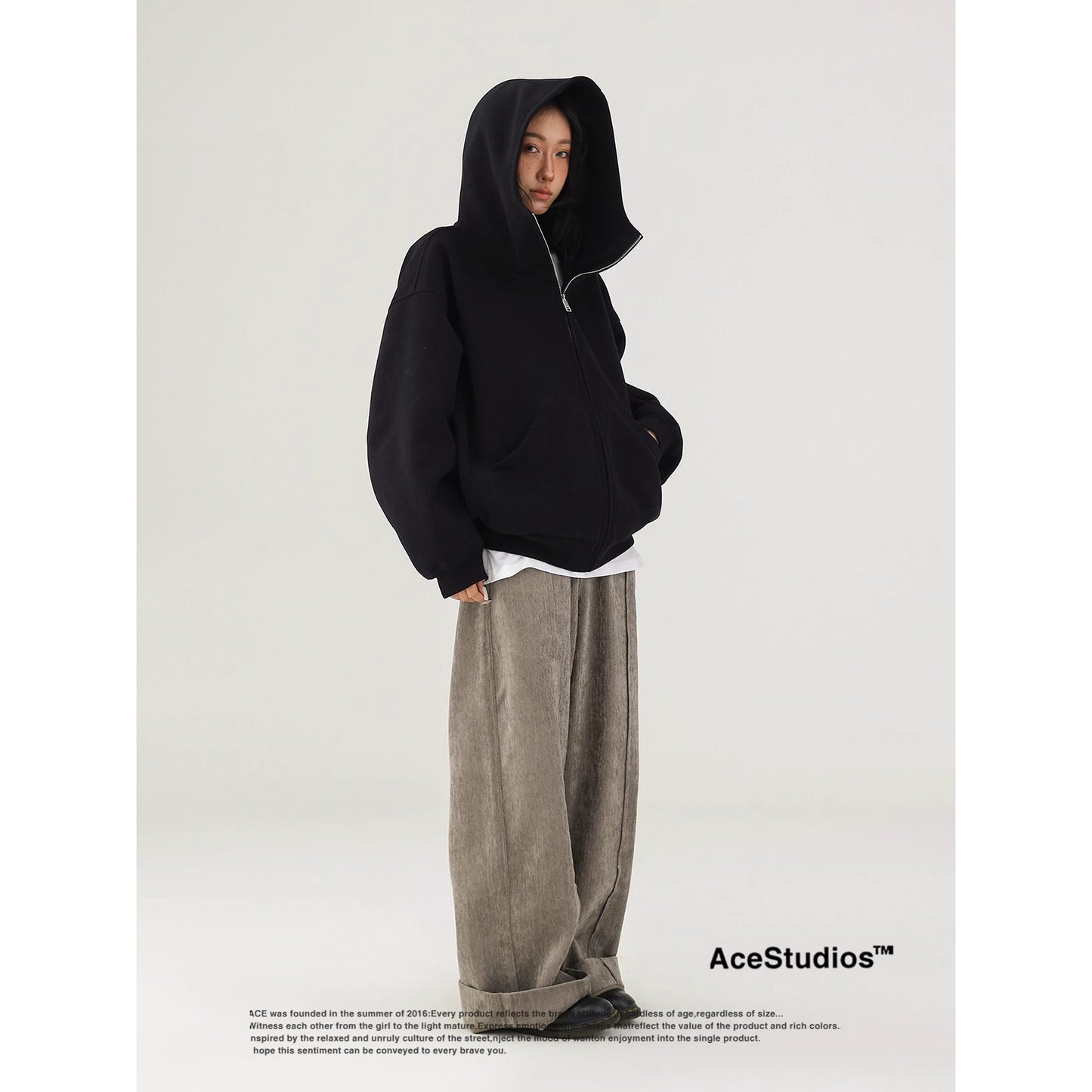 American-style Retro Street high-profile hooded sweater