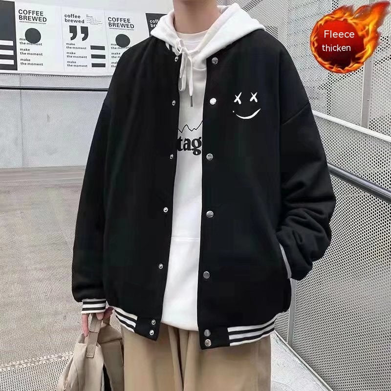 Men's Autumn And Winter Fashion Brand Ins Loose Hong Kong Style Baseball Uniform Coat Coat