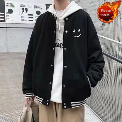 Men's Autumn And Winter Fashion Brand Ins Loose Hong Kong Style Baseball Uniform Coat Coat