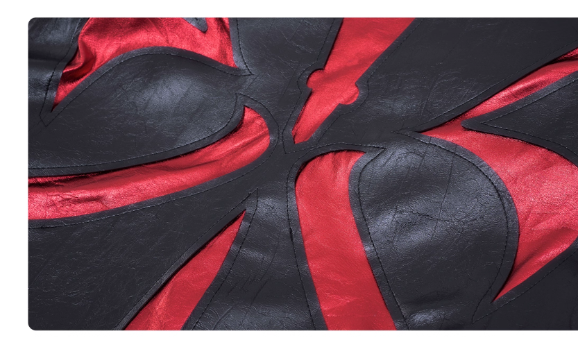 Men's Autumn Red Leather Jacket with Stitching Short Leather Jacket