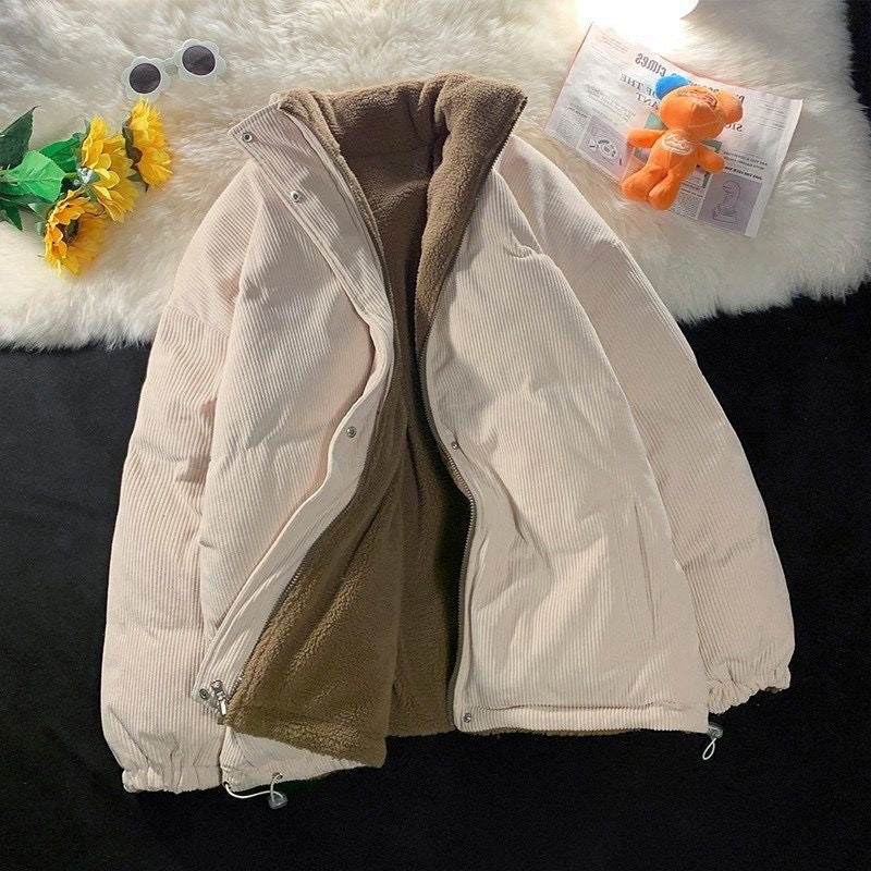 Corduroy Cotton Jacket Two-sided Wear Lambswool
