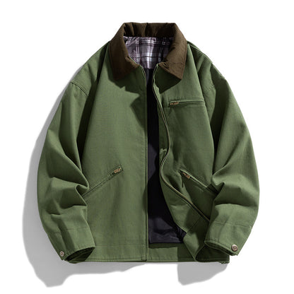 Autumn Jacket, New Washed Overalls, Retro Lapel