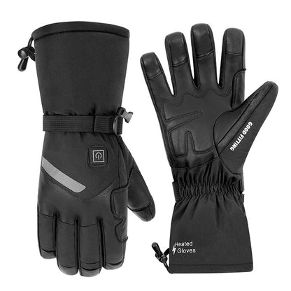 Sheepskin Electric Heating Gloves for Motorcycles, Thermal Smart Touch Screen, and Outdoor Skiing