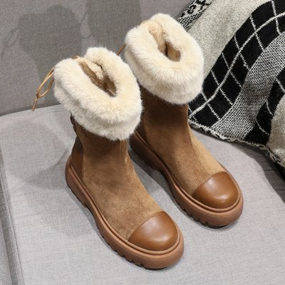Martin boots thickened warmth and velvet smoke boots