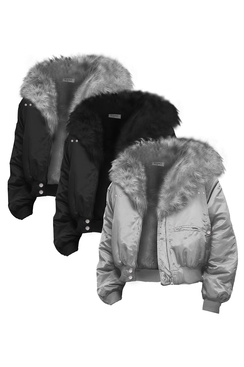Mountain Carving Mink Fur Air Force Jacket - Autumn and Winter