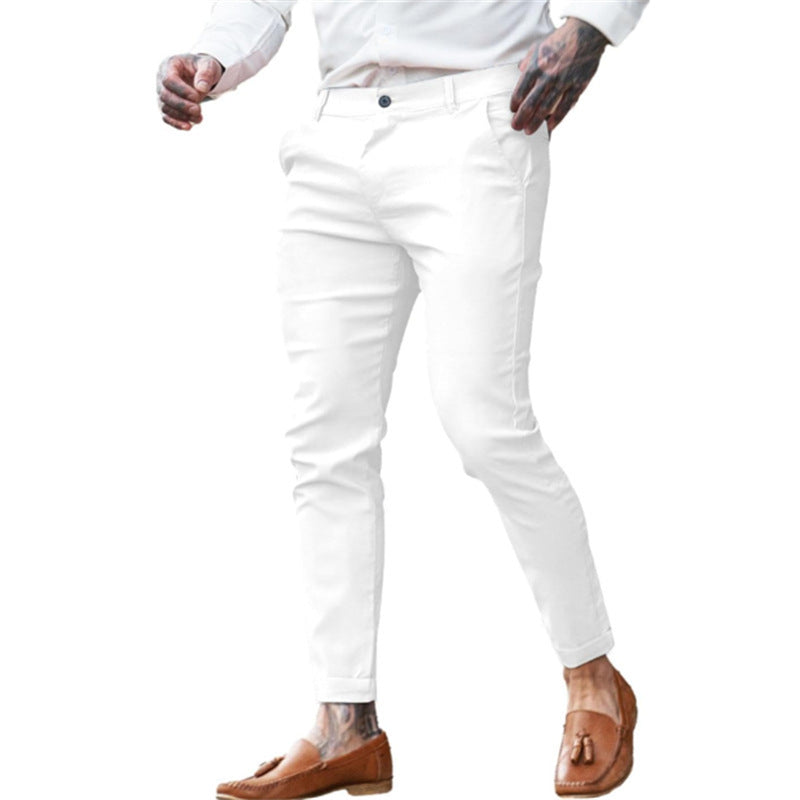Men's Slim Pencil Twill Cotton Stretch Fashion