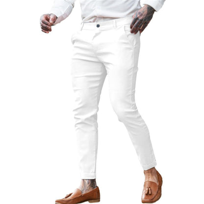 Men's Slim Pencil Twill Cotton Stretch Fashion