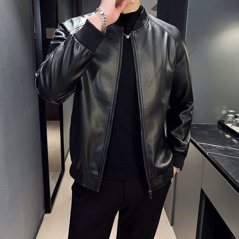 Men's Slim Fit Trendy Washed Leather Jacket
