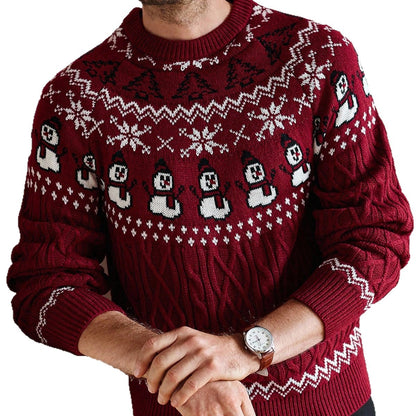 Christmas Round Neck Cable Knit Sweater