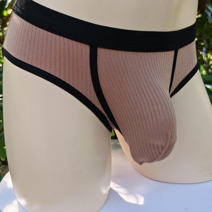 Men's Color Matching Creative Breathable U-shaped Big Bag Briefs