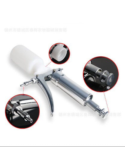 Adjustable continuous pet syringe