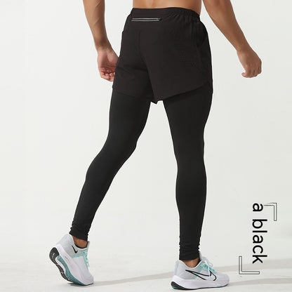 Men's Fitness Elastic Running Pants with Quick Drying