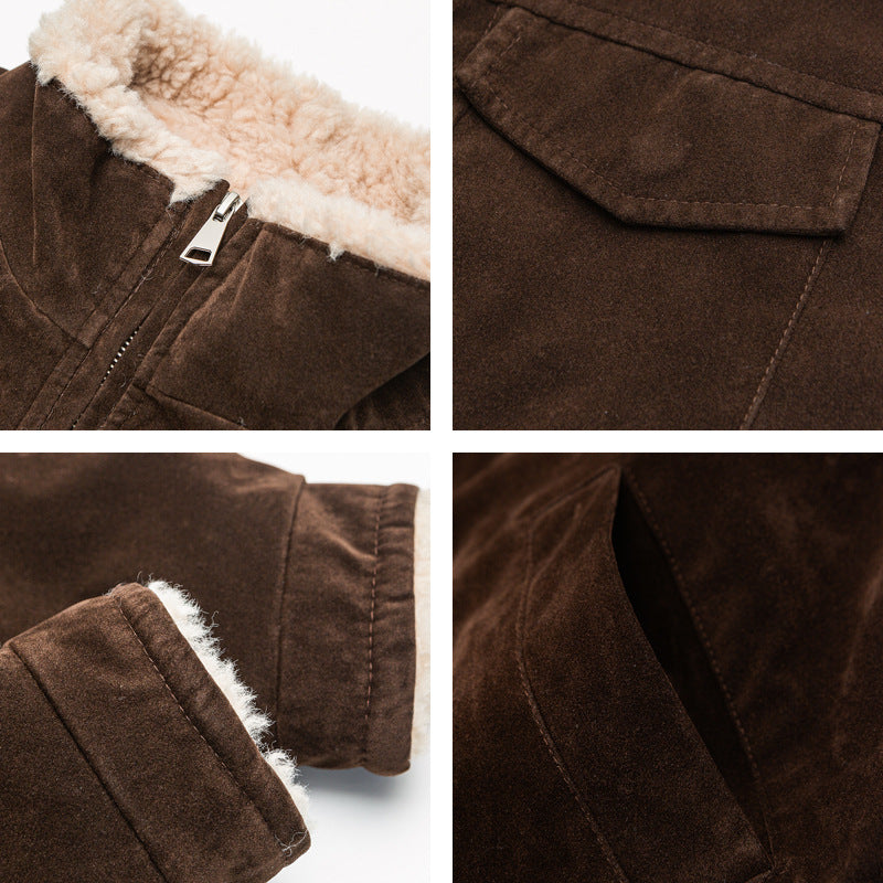 Retro Stand-up Collar Cotton-padded Loose Cotton Coat Workwear Cotton-padded Jacket