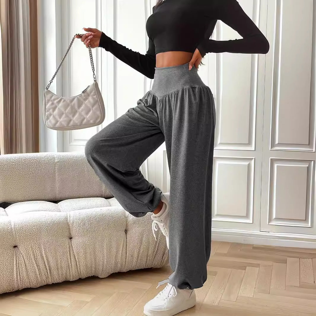 Women's Solid Color Breathable and Hanging Sports Pants