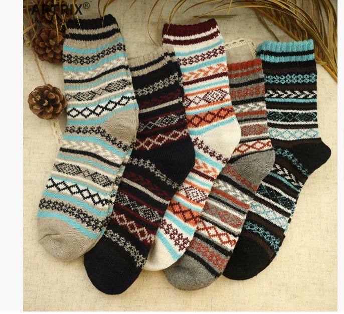 Winter Thick Warm Stripe Woolen Socks Casual Sock Business Socks
