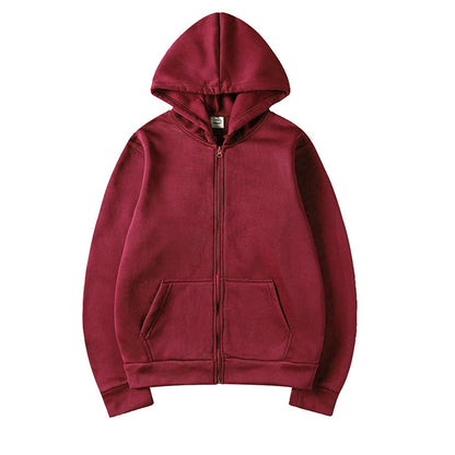 Solid Color British Loose Sports American Zipper Jacket Men