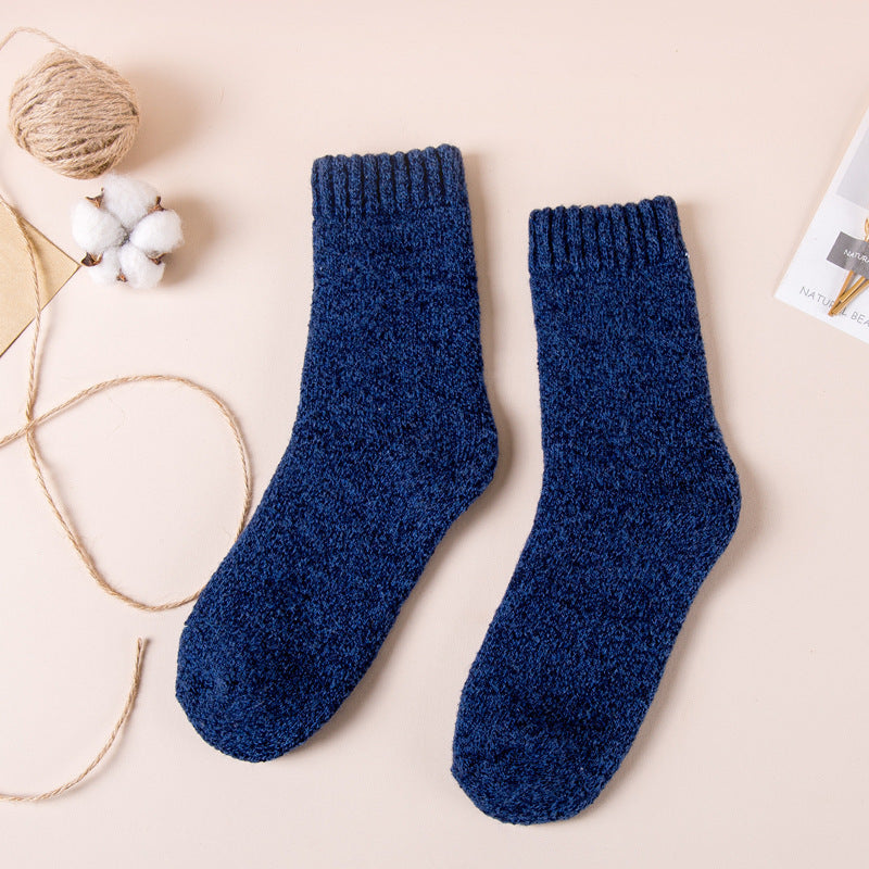 Men's Thick Wool Socks, Plush, Warm, Retro Checker