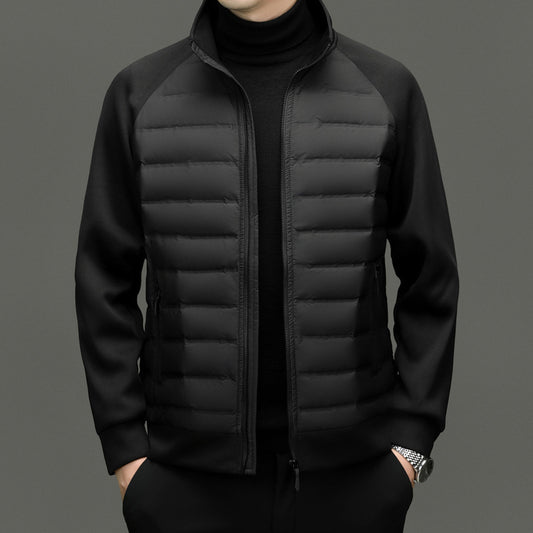 Short Stitching Down Jacket Men's Lightweight Warm Stand Collar