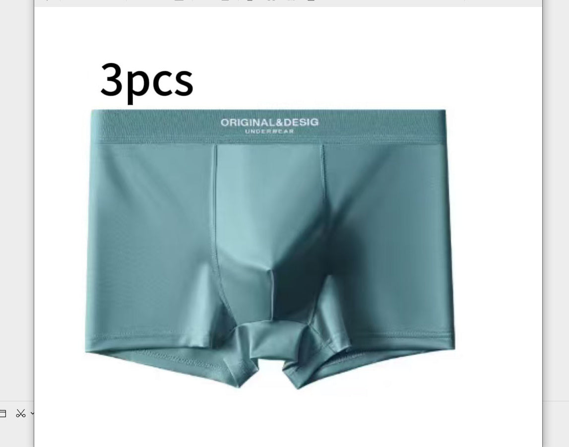 Men's Satin Light Luxury Ice Silk Underwear Summer Breathable Boxers Shorts New Boxers
