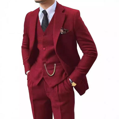 Herringbone Men's Slim Fit Suit