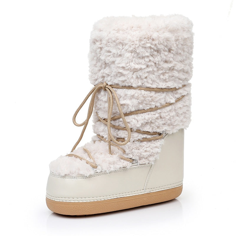 Women's Lamb Fur Snow Boots