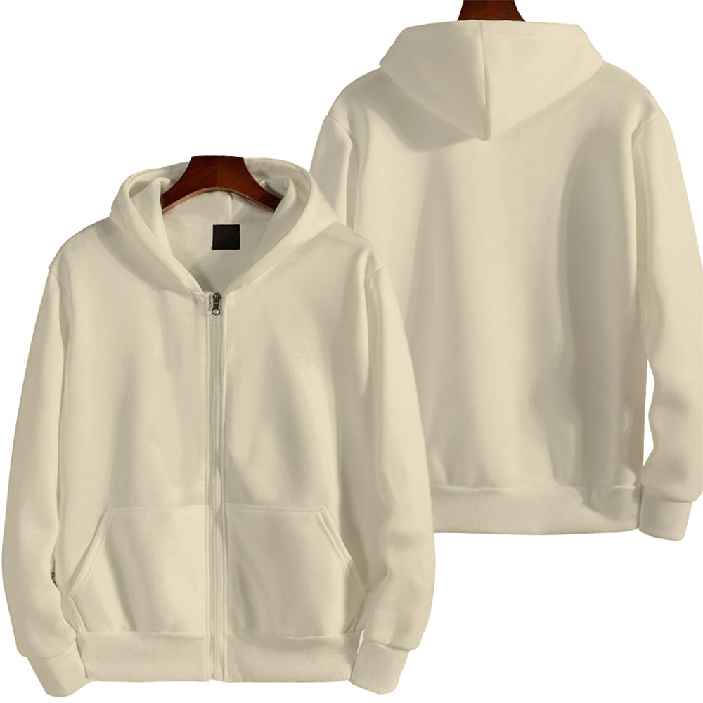 Solid Color British Loose Sports American Zipper Jacket Men