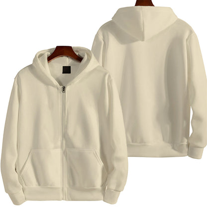 Solid Color British Loose Sports American Zipper Jacket Men