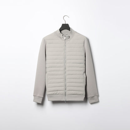 Lightweight Stand Collar Coat For Men Fashion Stitching Knitted Jacket Winter Outwear