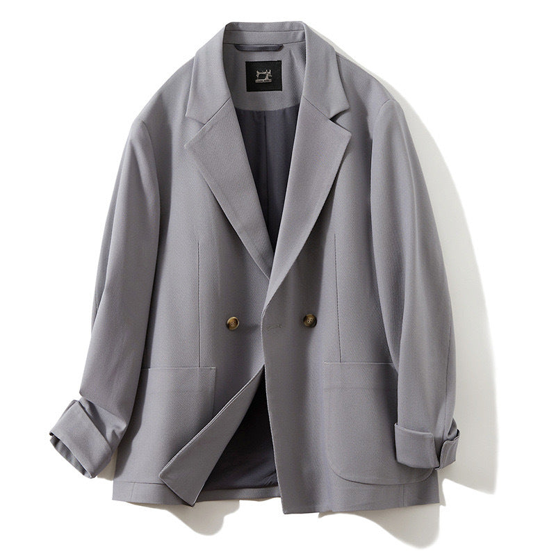 Japanese Style Draped Casual Suit for Men, Loose Fit