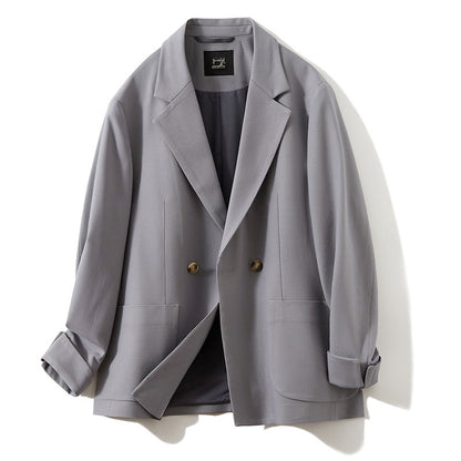 Japanese Style Draped Casual Suit for Men, Loose Fit