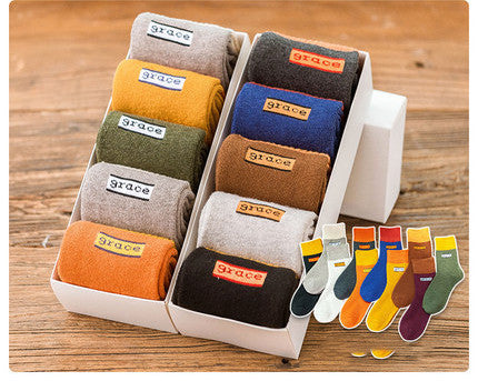 Socks Men's Tube In Autumn And Winter Plus Velvet Thickened Towel To Keep Warm Long Tube Of Pure Wool