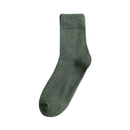 General Floor Socks Thickened Plus Velvet Tube Socks Solid Color