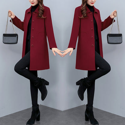 Women's Autumn And Winter Woolen Coat